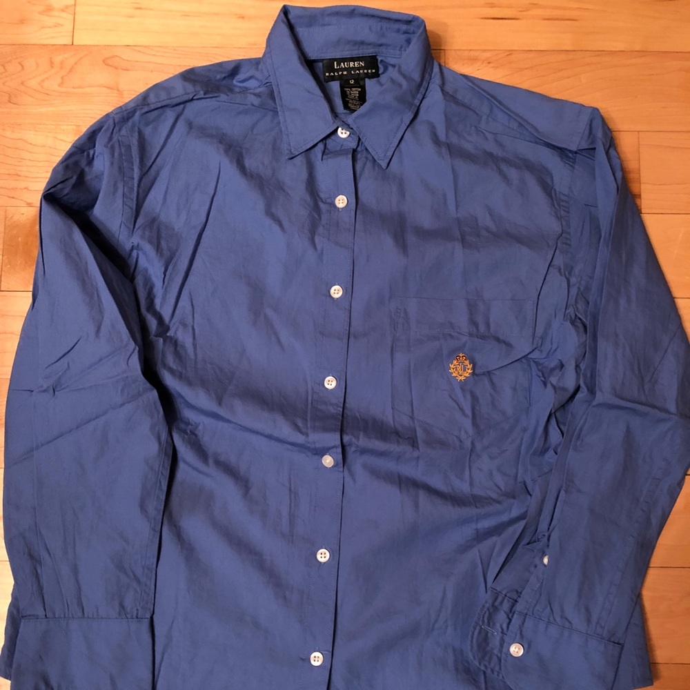 Women’s blue dress shirt Lauren size 12